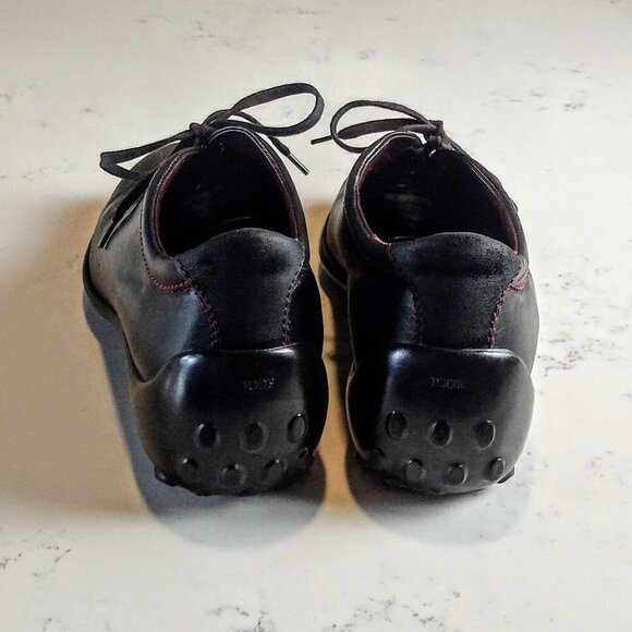 Tod's Black Leather Lace-Up Driving Shoes 9.5 - Picture 2 of 7